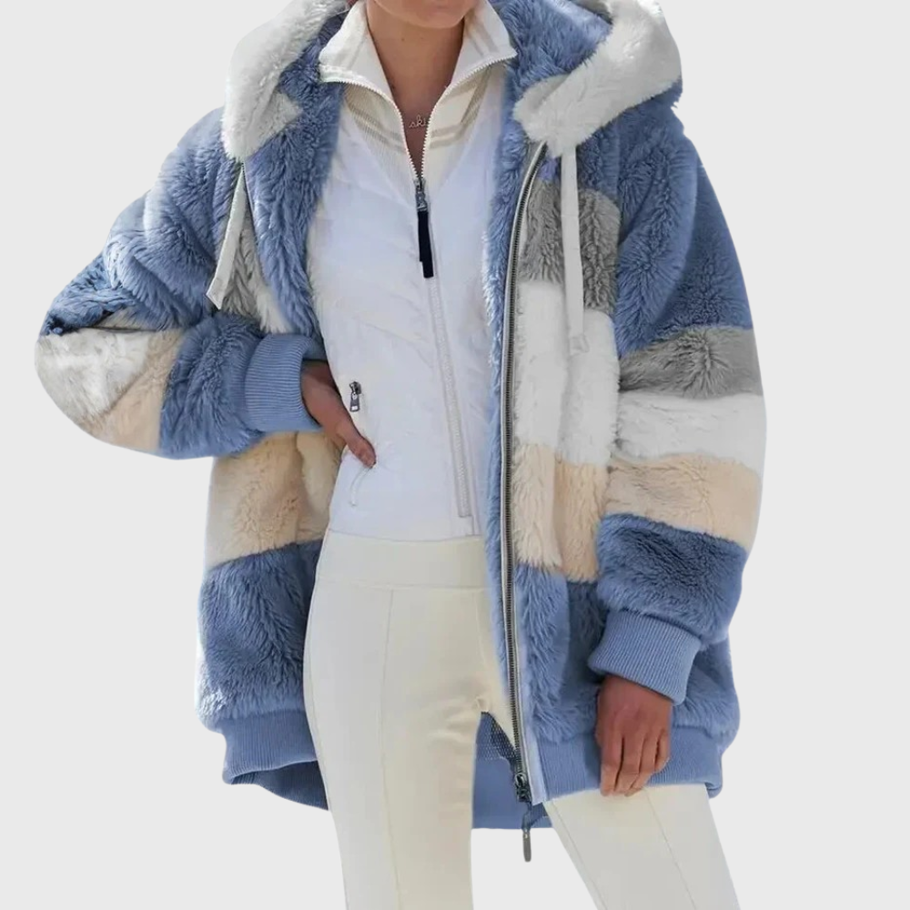 Multicolour Warm Puffer Jacket with Hood – Casual, Outdoor