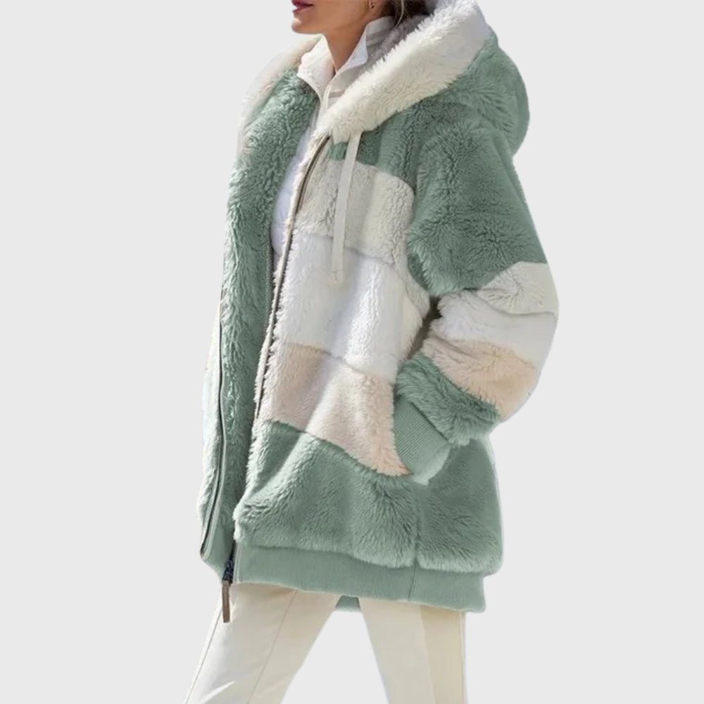 Multicolour Warm Puffer Jacket with Hood – Casual, Outdoor