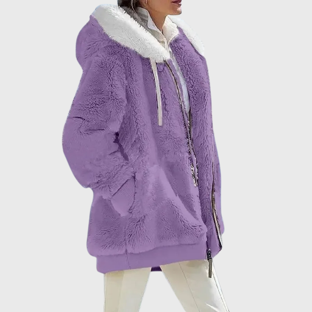 Multicolour Warm Puffer Jacket with Hood – Casual, Outdoor