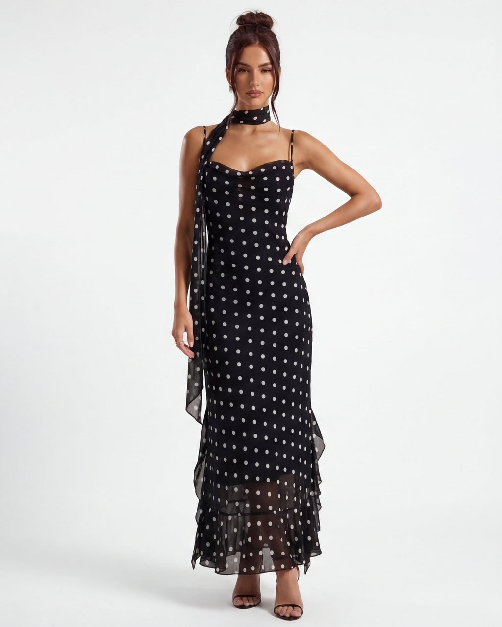 Polka Maxi Dress – Occasion Gown for Weddings & Events