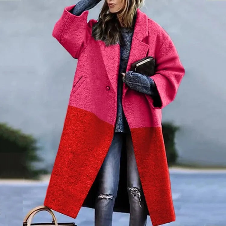 Women's Wool Blend Long Coat – Stylish Outerwear, Everyday Wear