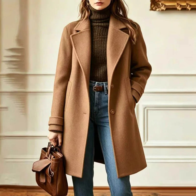 Women's Wool Blend Trench Coat – Stylish Layering, Perfect for Every Occasion