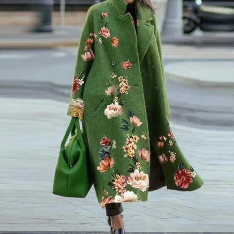 Women's Wool Blend Long Coat – Stylish Outerwear, Everyday Wear