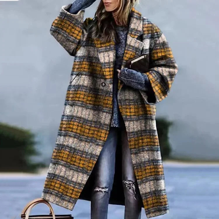Women's Wool Blend Long Coat – Stylish Outerwear, Everyday Wear