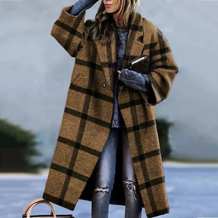 Women's Wool Blend Long Coat – Stylish Outerwear, Everyday Wear