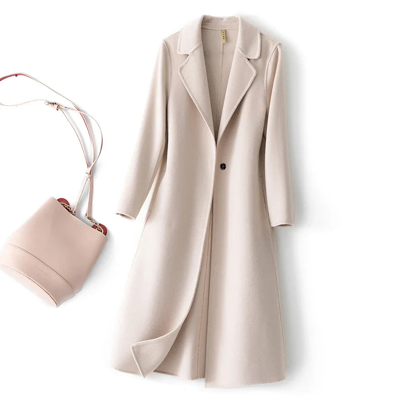 Women's Reversible Wool Coat – 100% Wool, Long Length – Stylish Layering, Everyday Wear