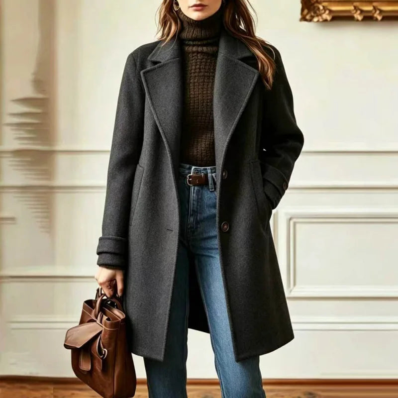 Women's Wool Blend Trench Coat – Stylish Layering, Perfect for Every Occasion