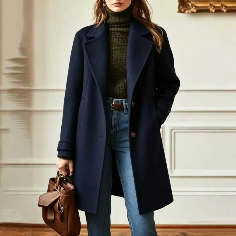 Women's Wool Blend Trench Coat – Stylish Layering, Perfect for Every Occasion