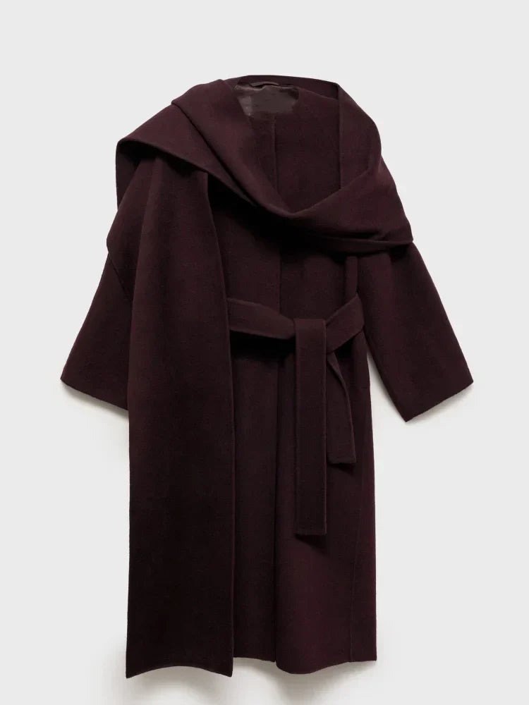 Bordeaux Wrap Coat – Stylish Women's Outerwear, Perfect for Everyday Wear, Casual Outings