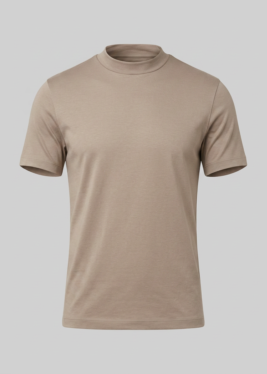 Shiny Men's Crewneck T-Shirt - Lightweight Fabric for Casual Wear