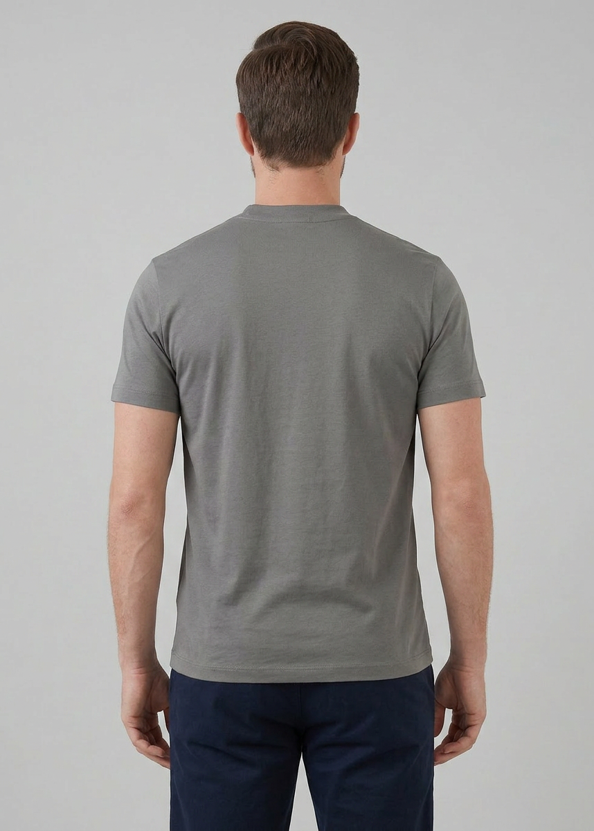 Shiny Men's Crewneck T-Shirt - Lightweight Fabric for Casual Wear