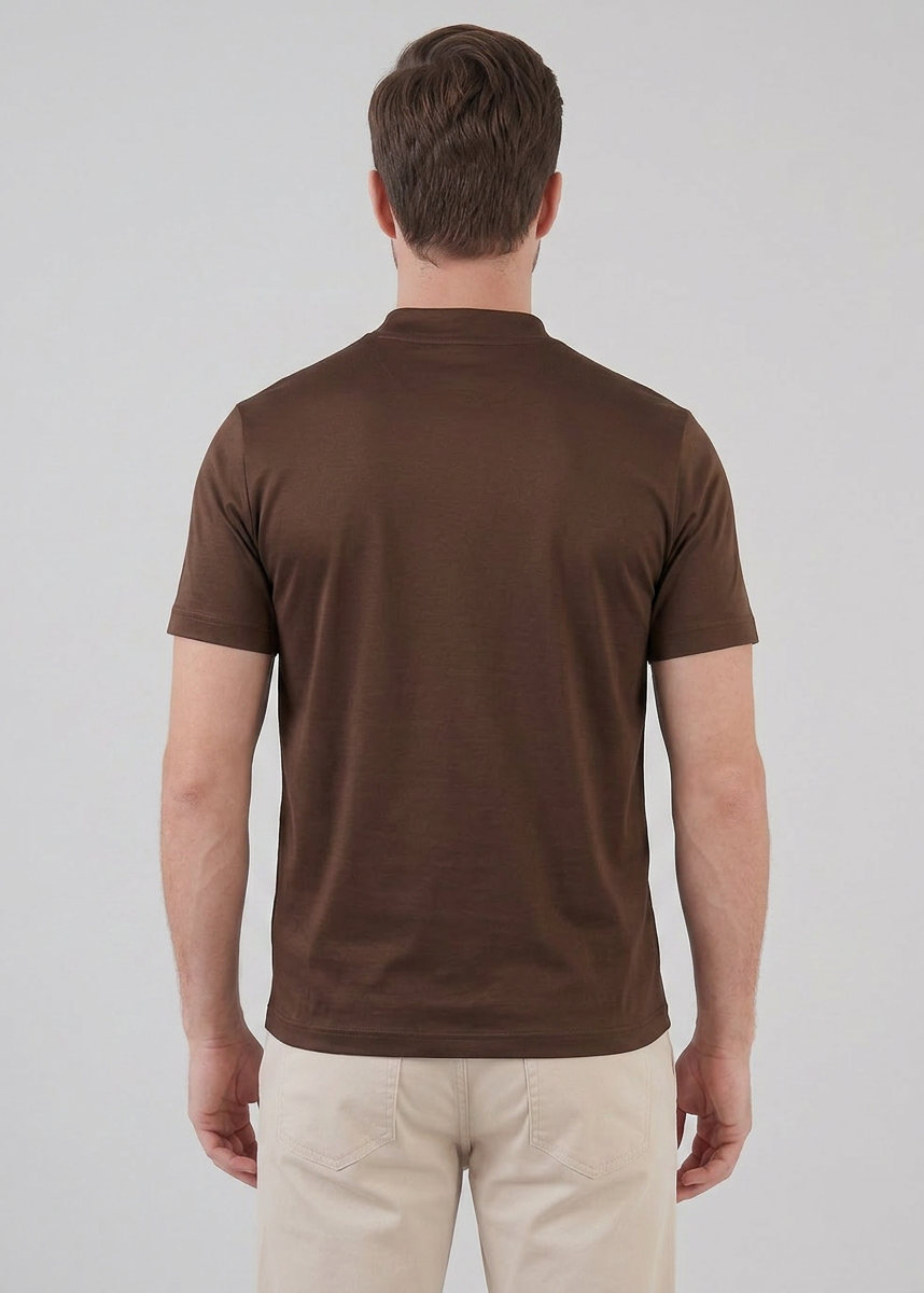 Shiny Men's Crewneck T-Shirt - Lightweight Fabric for Casual Wear