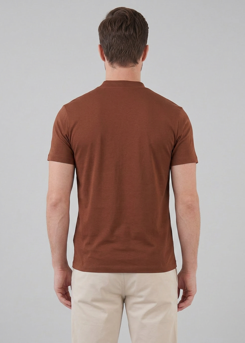 Shiny Men's Crewneck T-Shirt - Lightweight Fabric for Casual Wear