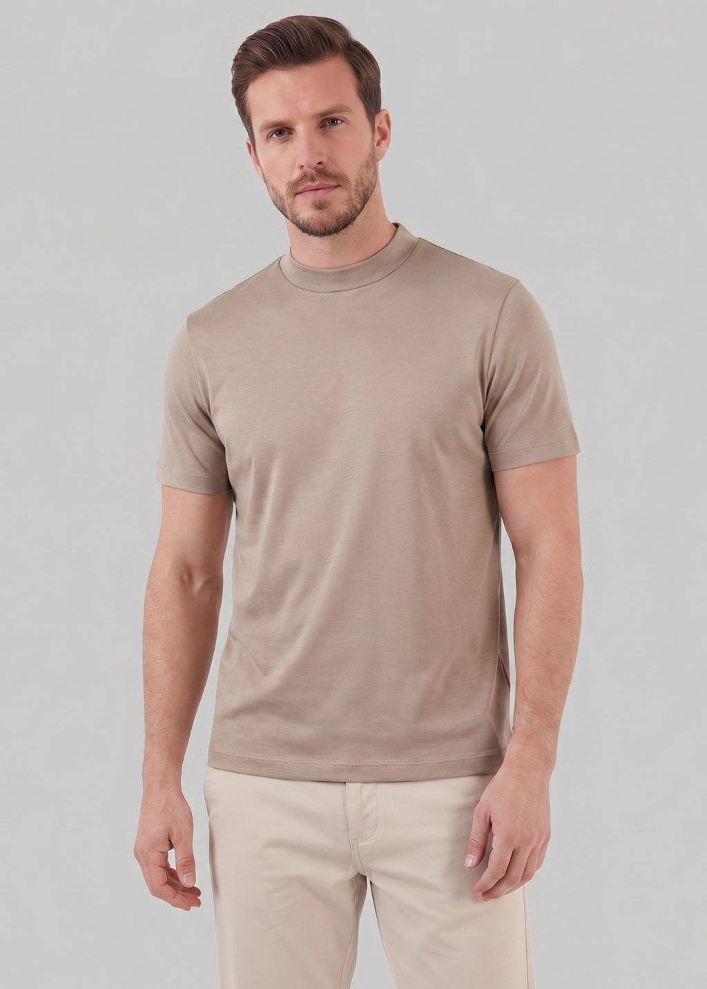 Shiny Men's Crewneck T-Shirt in Soft Fabric for Casual Wear