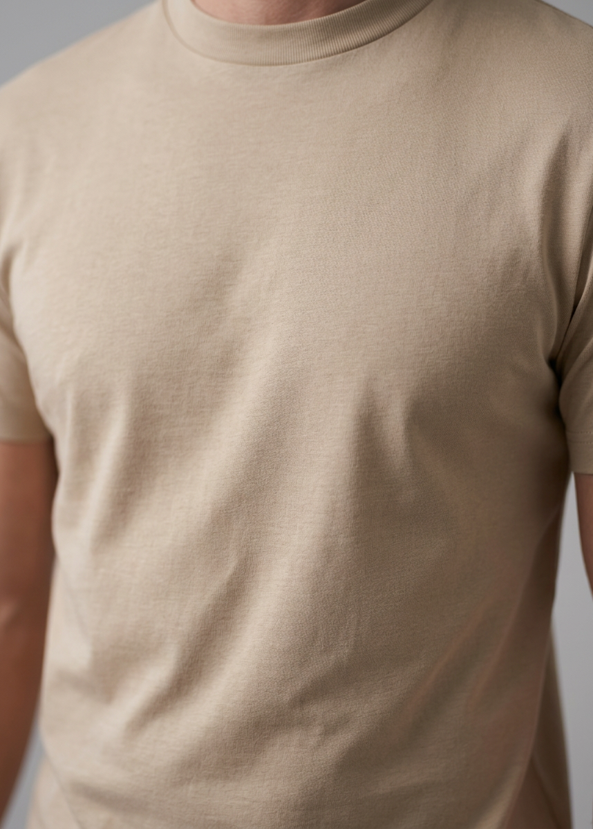 Shiny Men's Crewneck T-Shirt in Soft Fabric for Casual Wear