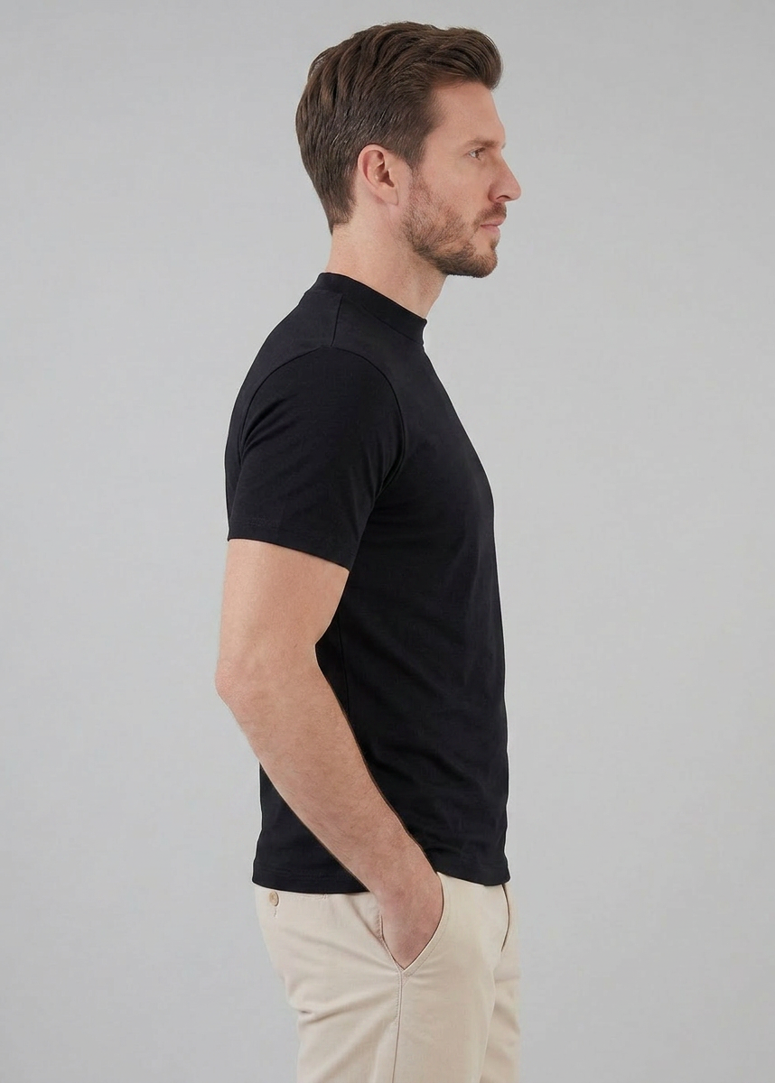 Shiny Men's Crewneck T-Shirt in Soft Fabric for Casual Wear