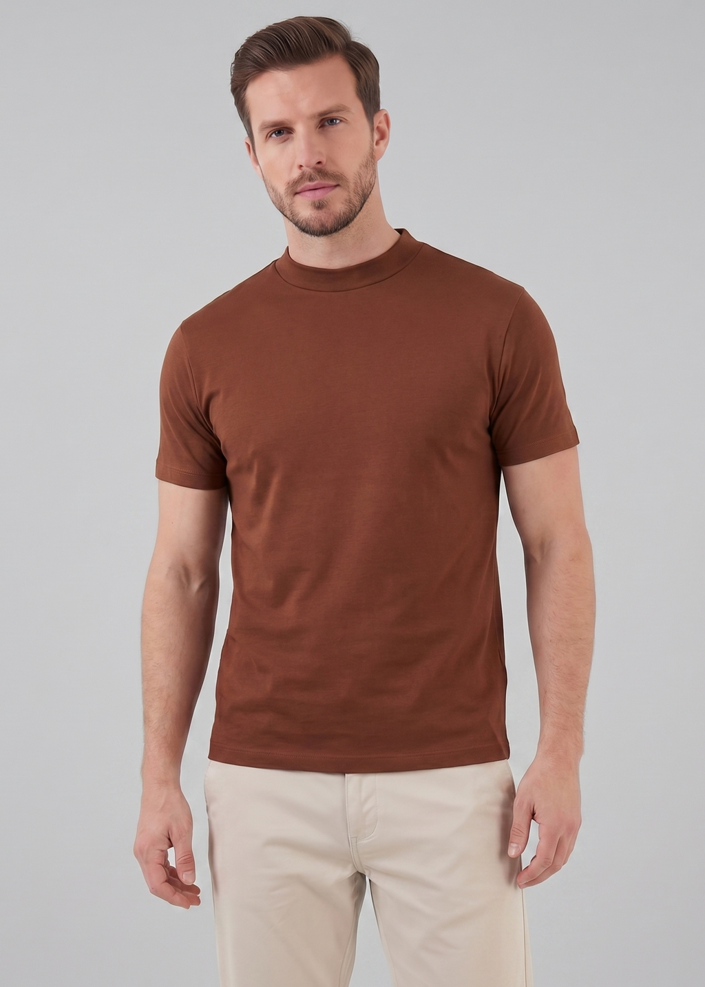 Shiny Men's Crewneck T-Shirt in Soft Fabric for Casual Wear