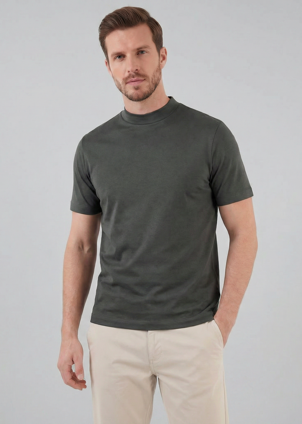Shiny Men's Crewneck T-Shirt in Soft Fabric for Casual Wear