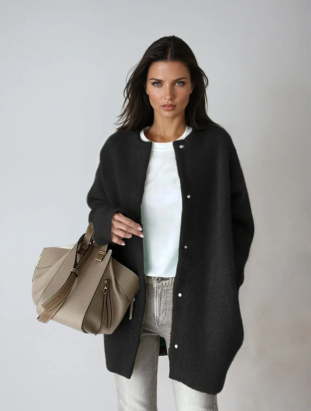 Wool Blend Button Closure Jumper – Casual Wear, Everyday Style
