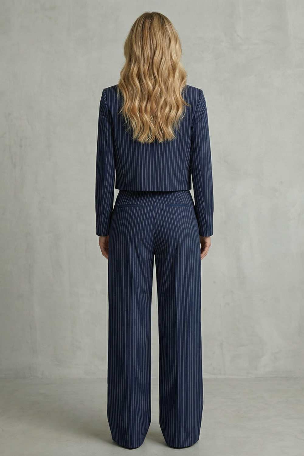 Women's Striped Blazer and Trousers Co-ord Set – Office, Casual Wear