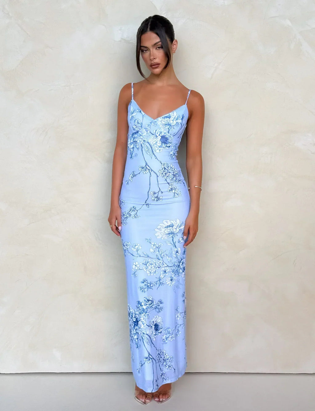 Striped Maxi Dress – Sleeveless, Occasion Gown for Weddings & Events