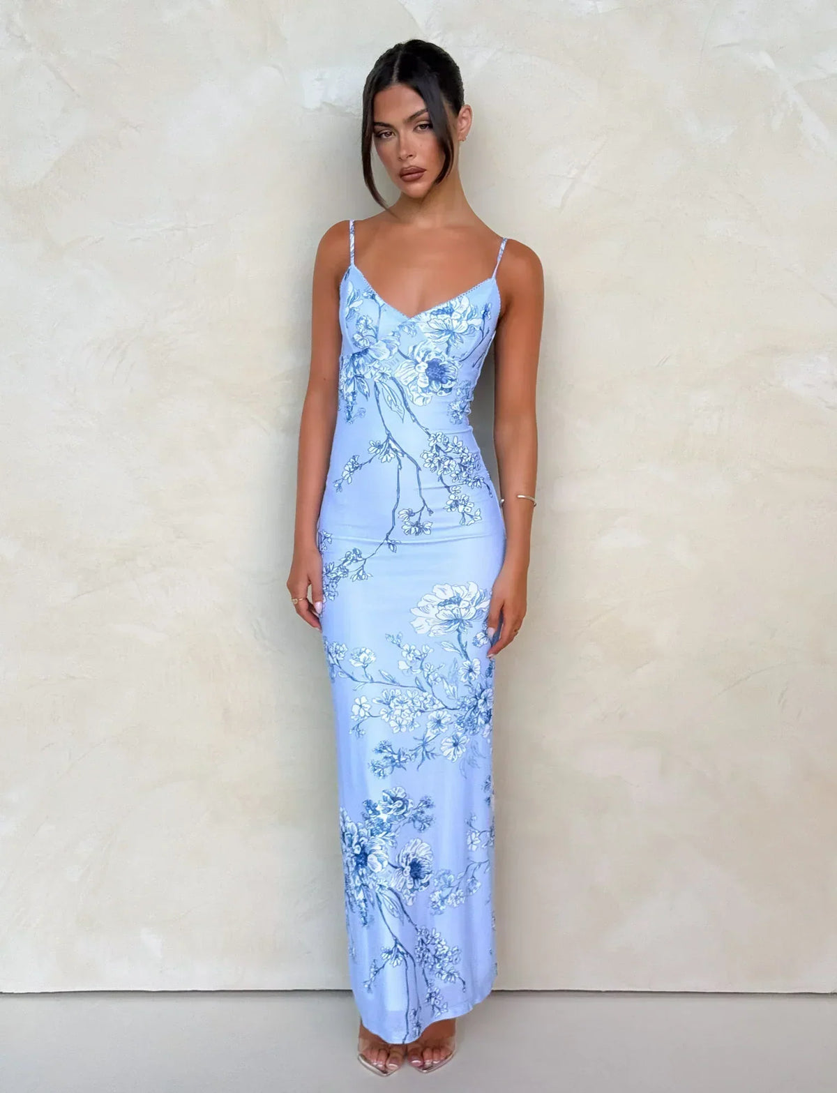 Striped Maxi Dress – Sleeveless, Occasion Gown for Weddings & Events