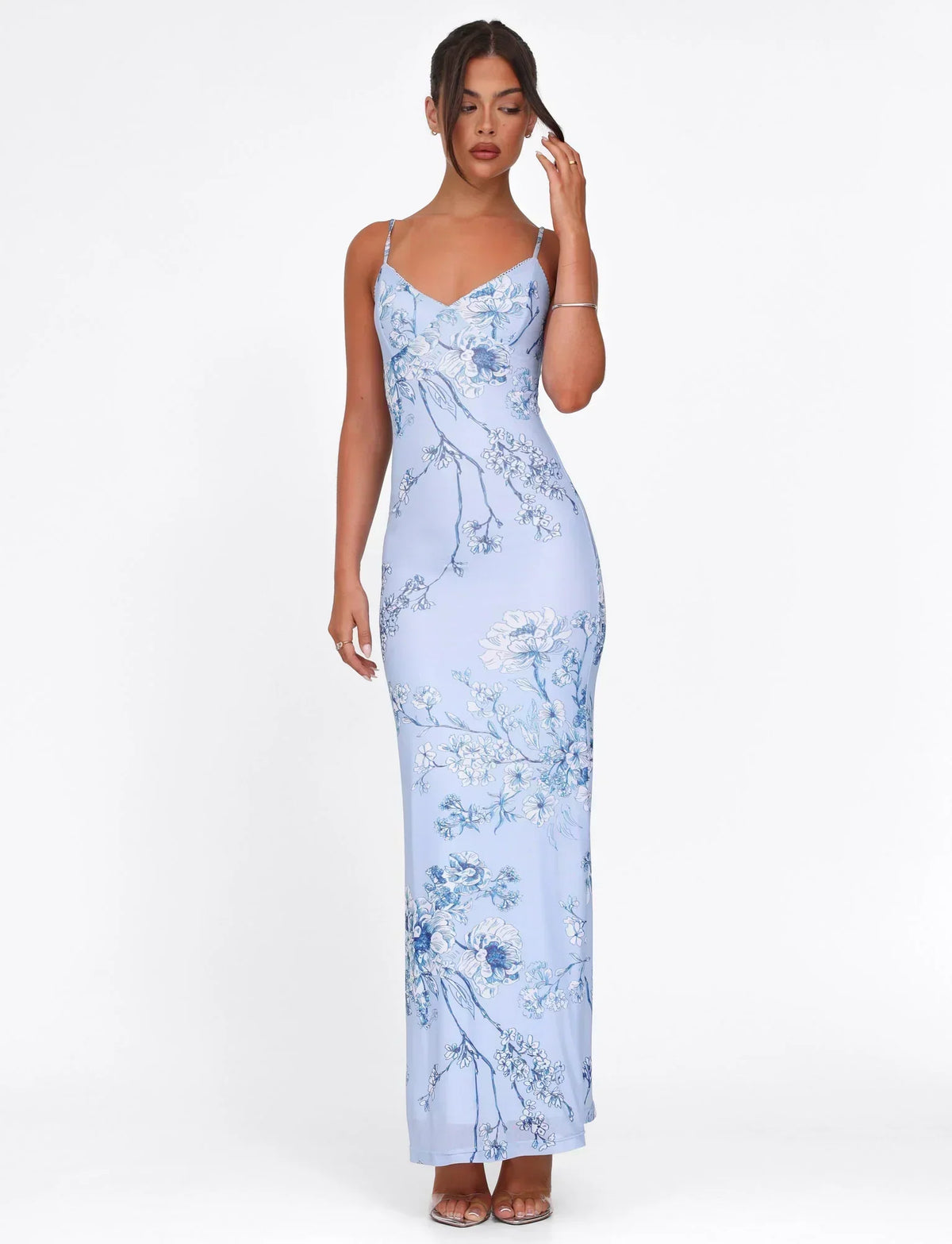 Striped Maxi Dress – Sleeveless, Occasion Gown for Weddings & Events