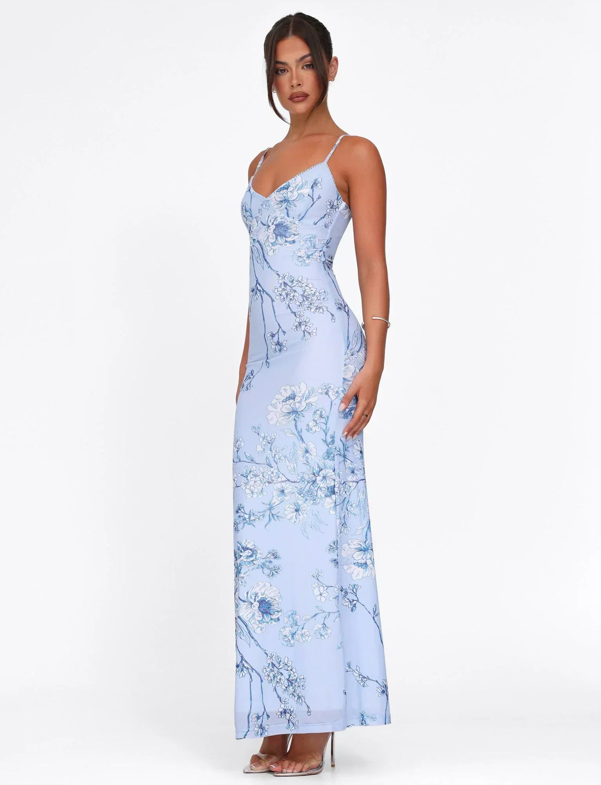 Striped Maxi Dress – Sleeveless, Occasion Gown for Weddings & Events