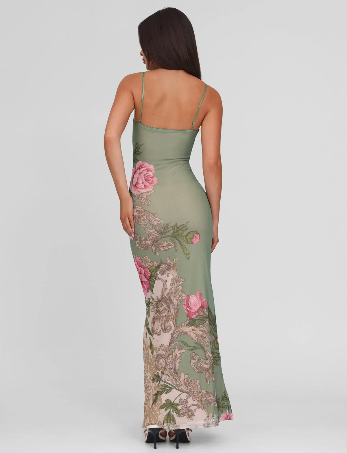 Striped Maxi Dress – Sleeveless, Occasion Gown for Weddings & Events