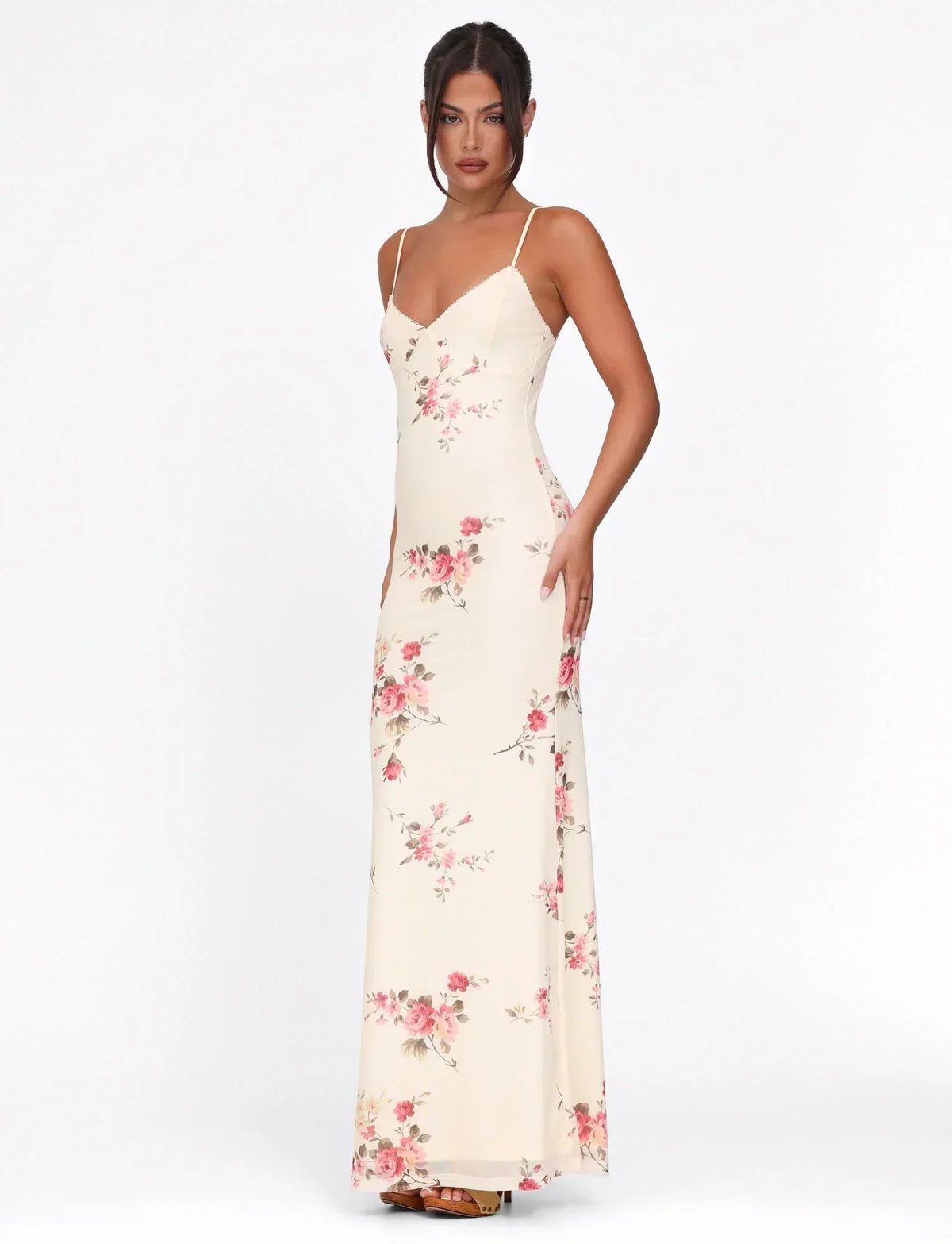 Striped Maxi Dress – Sleeveless, Occasion Gown for Weddings & Events