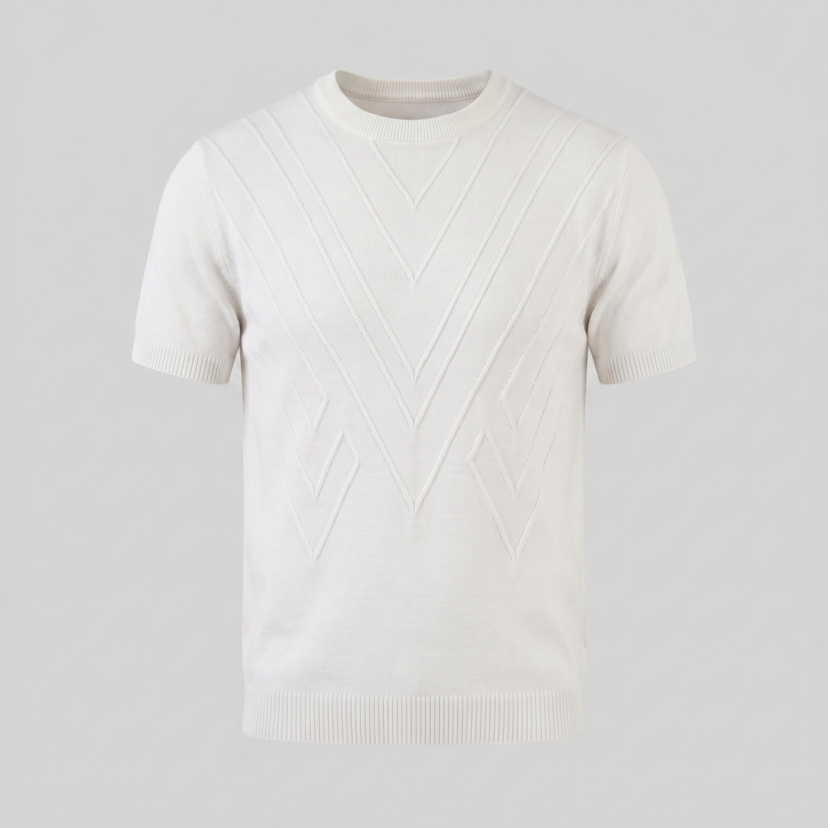 Textured Knit T-Shirt for Men - Casual Short Sleeve Top for Everyday Wear