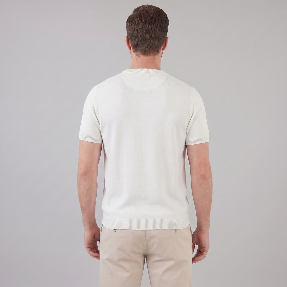 Textured Knit T-Shirt for Men - Casual Short Sleeve Top in Comfortable Fabric