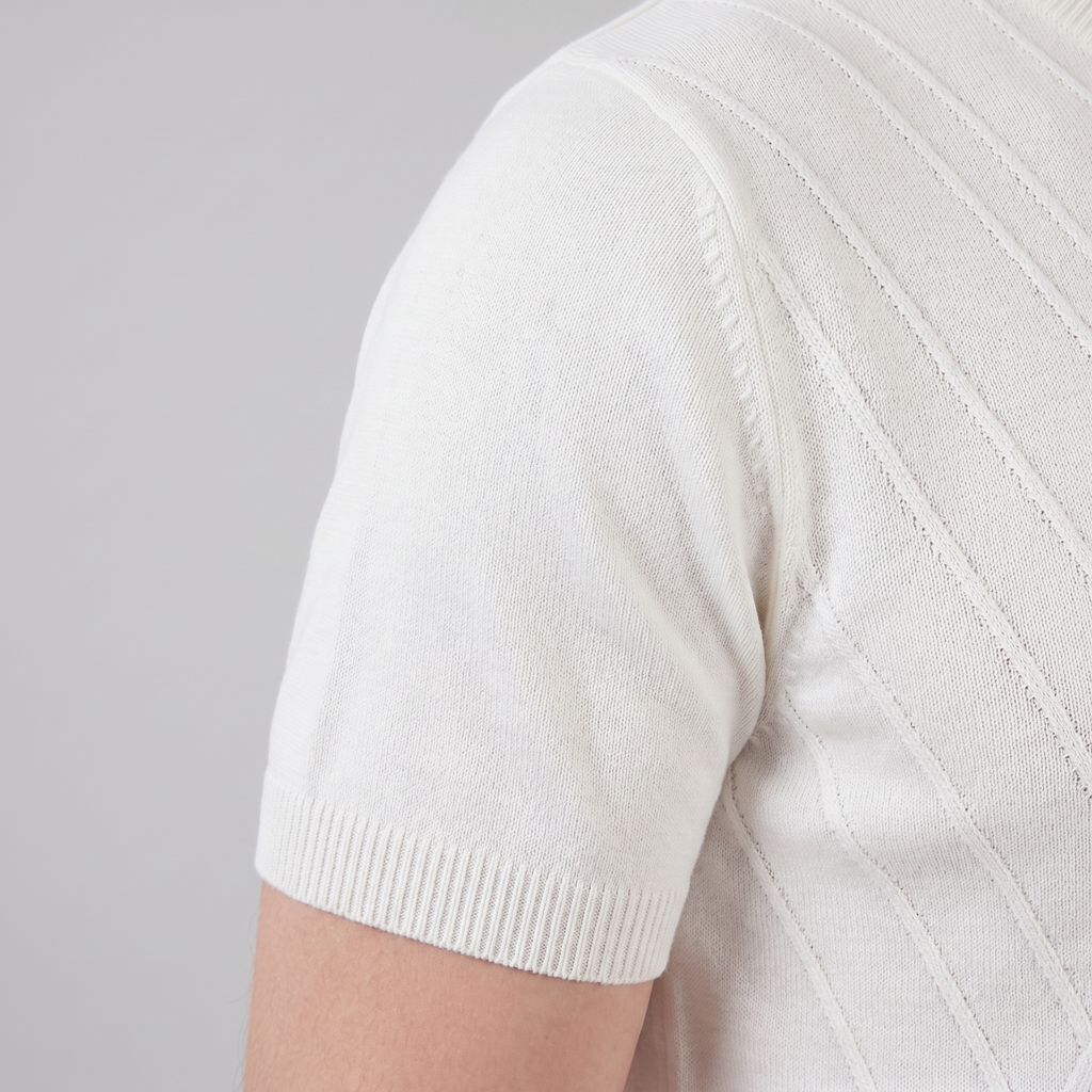 Textured Knit T-Shirt for Men - Casual Short Sleeve Top in Comfortable Fabric