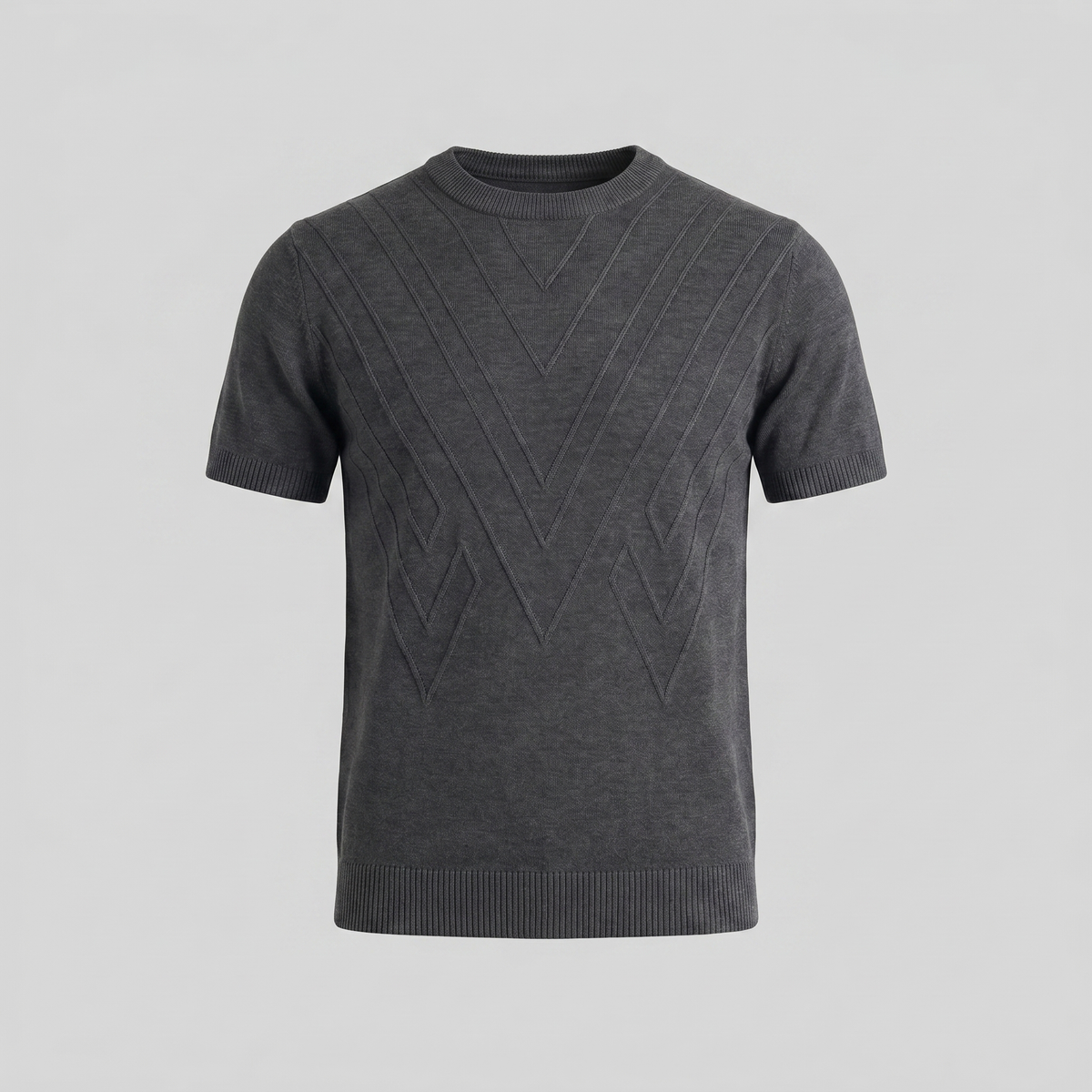 Textured Knit T-Shirt for Men - Casual Short Sleeve Top in Comfortable Fabric