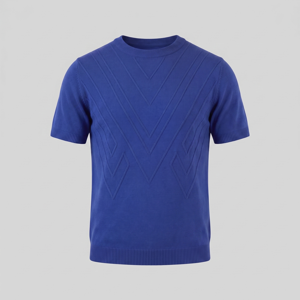 Textured Knit T-Shirt for Men - Casual Short Sleeve Top in Comfortable Fabric