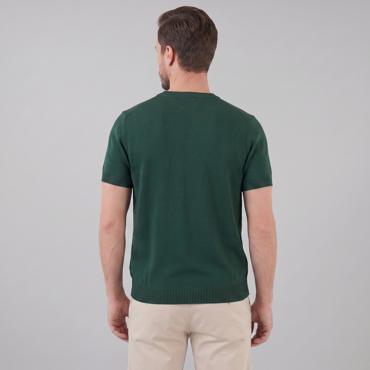 Textured Knit T-Shirt for Men - Casual Short Sleeve Top in Comfortable Fabric