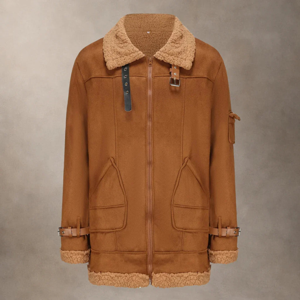 Pilot Coat with Faux Fur Collar – Casual, Stylish