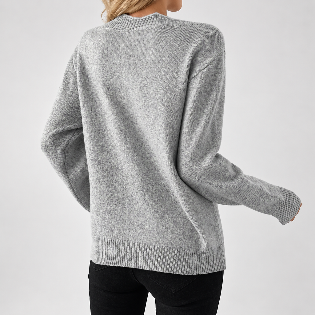 Oversized Knitted Jumper with Bow Print – Casual Wear, Everyday Style