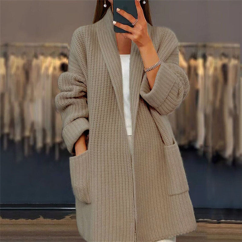 Moonlit Cardigan - Chunky Knit, Long Length, Women's – Casual, Layering