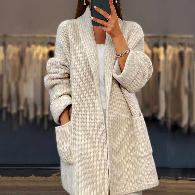 Moonlit Cardigan - Chunky Knit, Long Length, Women's – Casual, Layering