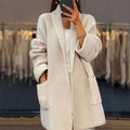 Moonlit Cardigan - Chunky Knit, Long Length, Women's – Casual, Layering