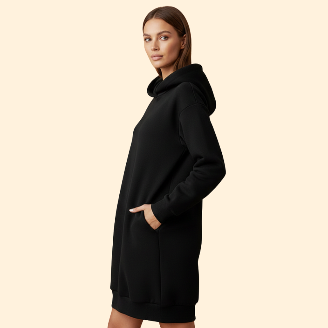 Cozy Hooded Dress for Women – Casual Wear, Relaxed Style