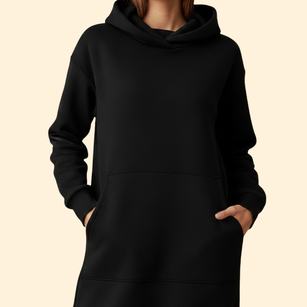 Cozy Hooded Dress for Women – Casual Wear, Relaxed Style