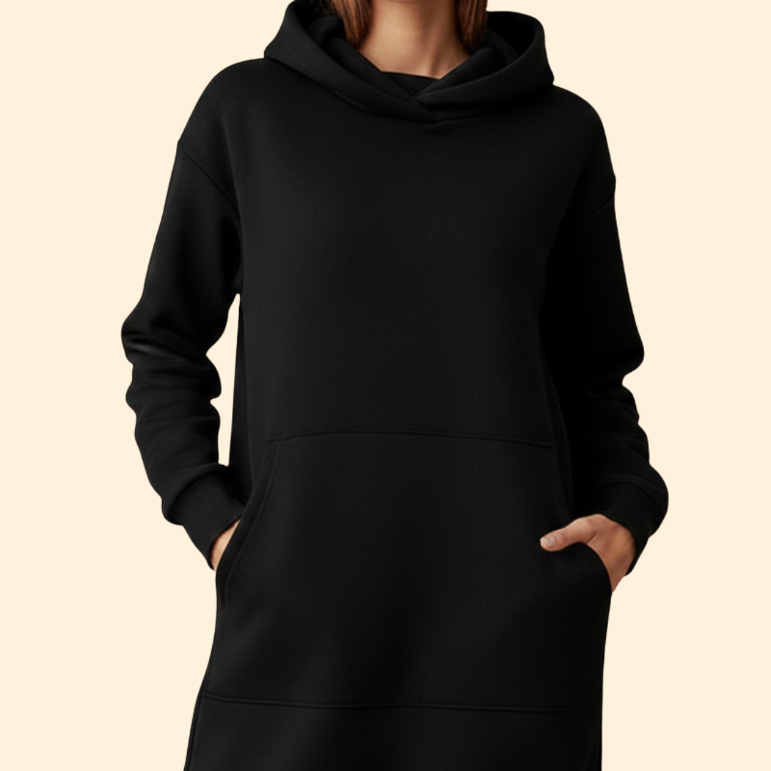 Cozy Hooded Dress for Women – Casual Wear, Relaxed Style