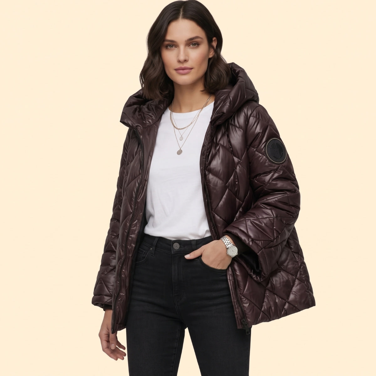 Women's Quilted Bomber Jacket – Casual Wear, Stylish Layering