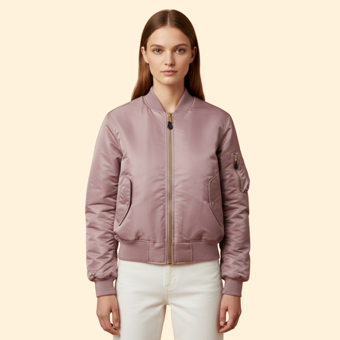 Women’s Classic Bomber Jacket – Casual Wear, Stylish Layering