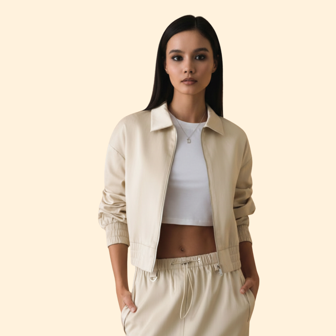 Women's Elegant Bomber Jacket – Casual Wear, Stylish Outfits