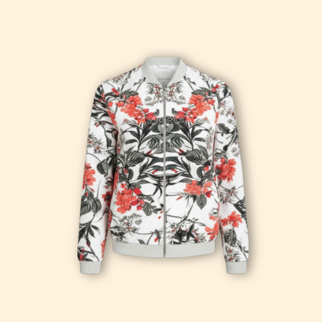 Women's Printed Bomber Jacket – Casual Wear, Stylish Layering