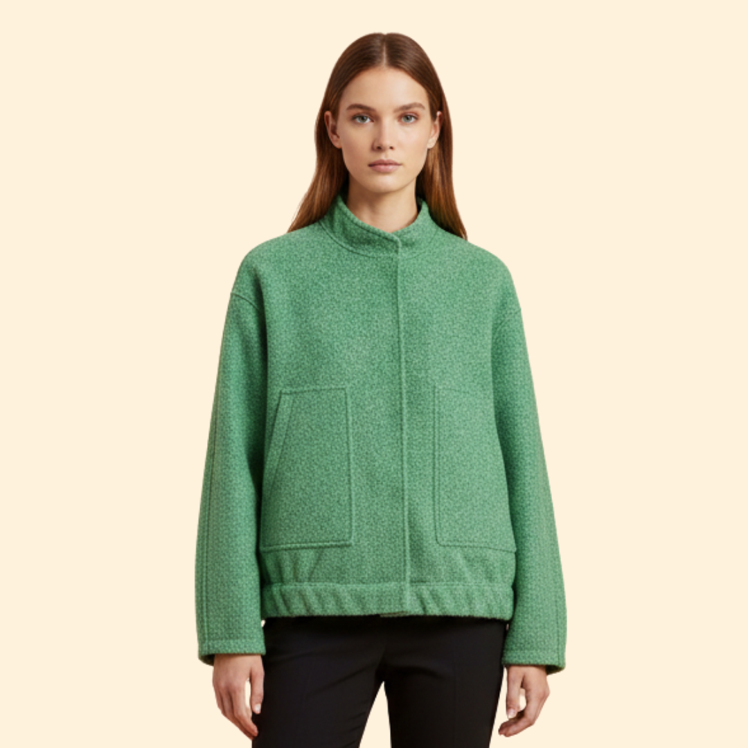 Women's Relaxed Fit Bomber Jacket in Blue – Casual Wear, Everyday Style