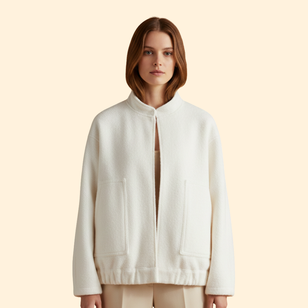 Women's Relaxed Fit Bomber Jacket in Blue – Casual Wear, Everyday Style